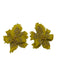 Deepa Gurnani Yellow Print Beaded Flowers Post Back Earrings Yellow Print
