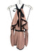Alexis Size Medium Blush & Black Viscose Blend Long Sleeve Cold Shoulder Romper Blush & Black / Medium