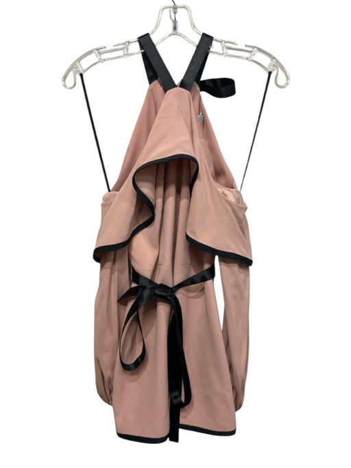 Alexis Size Medium Blush & Black Viscose Blend Long Sleeve Cold Shoulder Romper Blush & Black / Medium