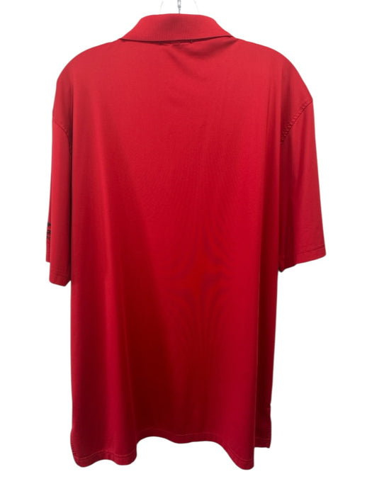 Peter Millar Size L Red Synthetic Solid Athletic Polo Men's Short Sleeve Red / L