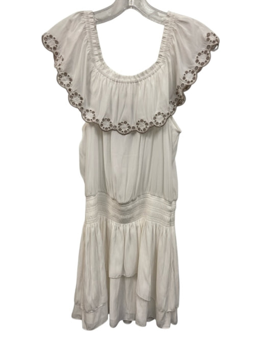 Ramy Brook Size S White Polyester Off Shoulder Sleeveless Elastic Waist Dress White / S