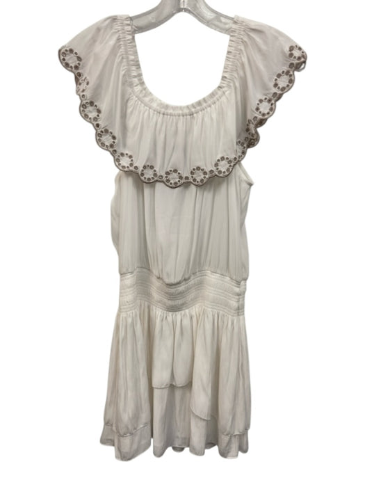 Ramy Brook Size S White Polyester Off Shoulder Sleeveless Elastic Waist Dress White / S