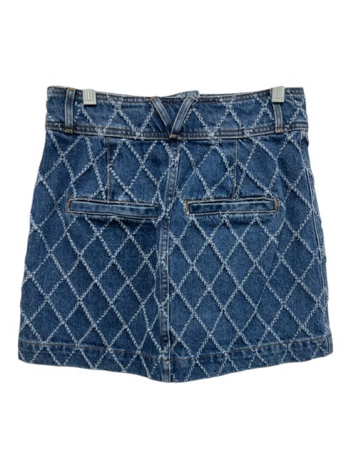 Veronica Beard Size 2 Mid Wash Denim Button Down Diamond Pattern Skirt Mid Wash / 2