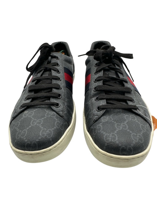 Gucci Shoe Size 11.5 Gray Leather Guccissima Sneaker Men's Shoes Gray / 11.5