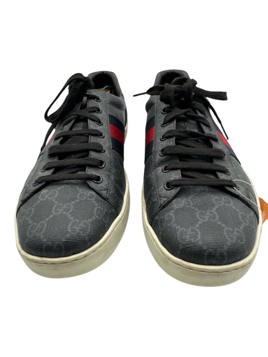 Gucci Shoe Size 11.5 Gray Leather Guccissima Sneaker Men's Shoes Gray / 11.5