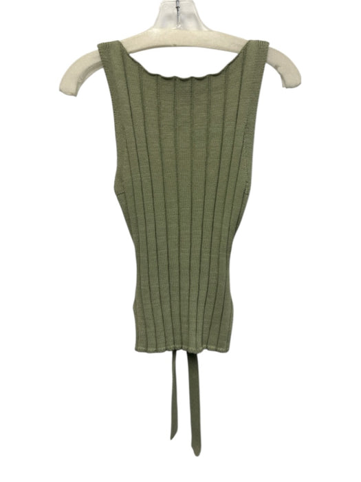 En Saison Size M Sage green Sleeveless Rib Knit Wide Neck Waist Tie Top Sage green / M