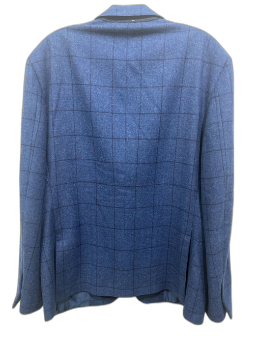 Samuelsohn Blue Wool Plaid 2 Button Men's Blazer Blue / 44r