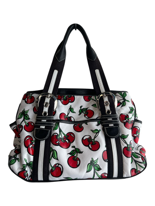 Isabella White & Red Leather Coin Purse Incl Cherry Print Shoulder Bag Bag White & Red / M