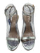 Schutz Shoe Size 6B Silver Leather Metallic Ankle Strap Stiletto Strappy Sandals Silver / 6B