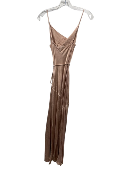 Shona Joy Size 4 Blush Beige Lenzing Blend Satin Spaghetti Strap Maxi Dress Blush Beige / 4