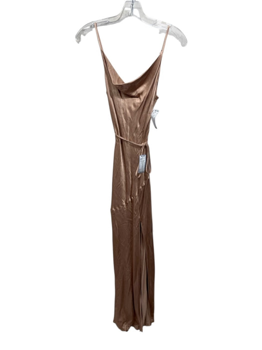 Shona Joy Size 4 Blush Beige Lenzing Blend Satin Spaghetti Strap Maxi Dress Blush Beige / 4