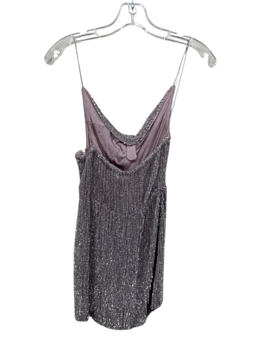 Retrofete Size XXS Lilac Purple Viscose Sequined Spaghetti Strap Cowl neck Dress Lilac Purple / XXS