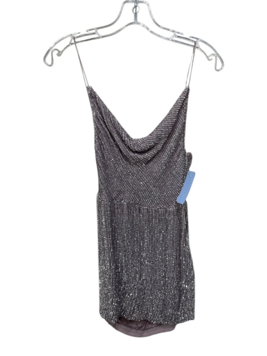 Retrofete Size XXS Lilac Purple Viscose Sequined Spaghetti Strap Cowl neck Dress Lilac Purple / XXS