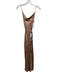 Shona Joy Size 4 Peach Pink Lenzing Blend Satin Spaghetti Strap Front Slit Dress Peach Pink / 4