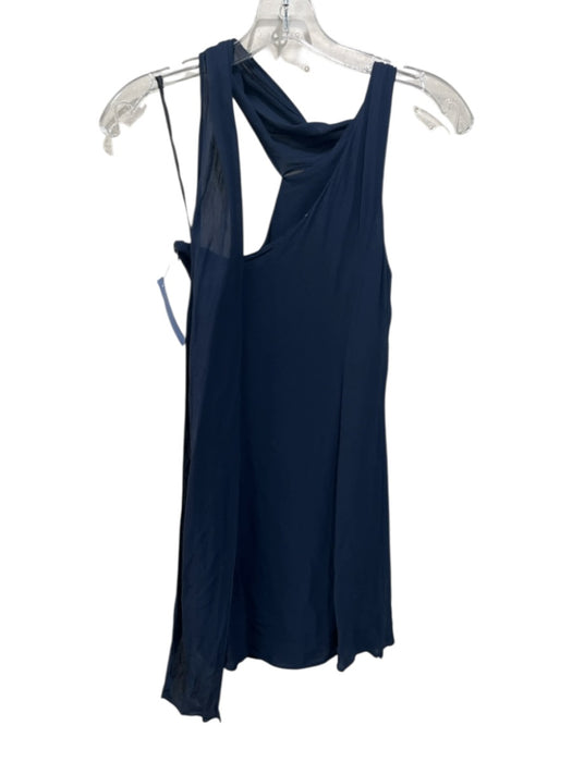 Reformation Size 0 Navy Blue Viscose One Shoulder Sleeveless Side Zip Dress Navy Blue / 0