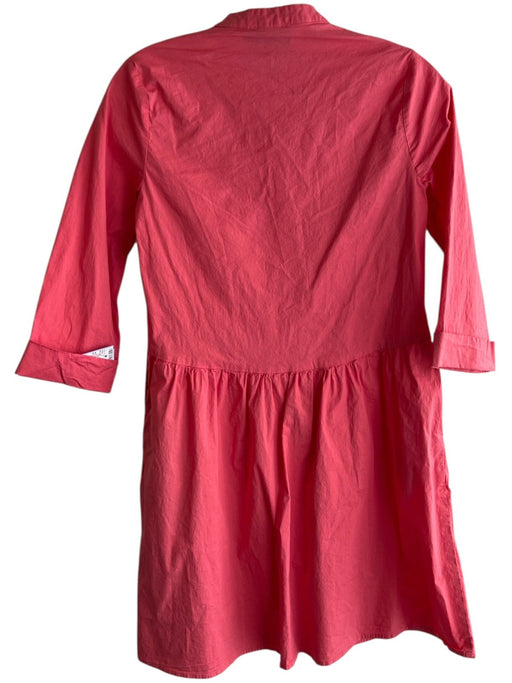 Tuckernuck Size XS Coral Pink Cotton Button Down 3/4 Sleeve Round Neck Dress Coral Pink / XS