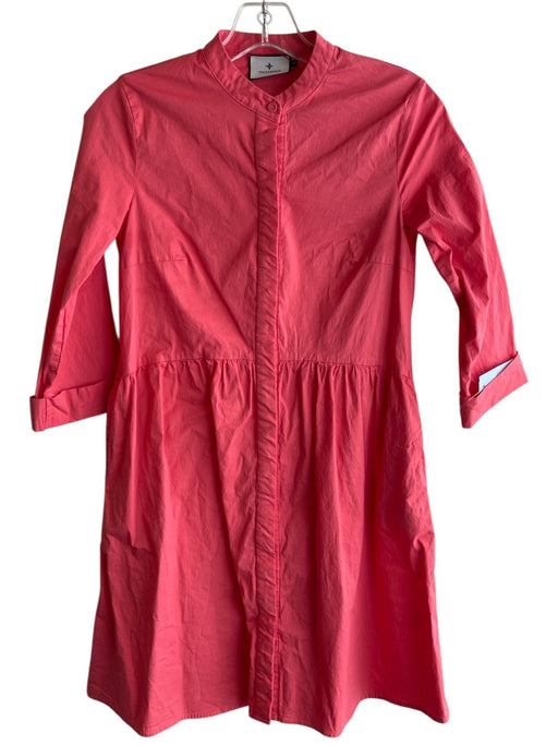 Tuckernuck Size XS Coral Pink Cotton Button Down 3/4 Sleeve Round Neck Dress Coral Pink / XS