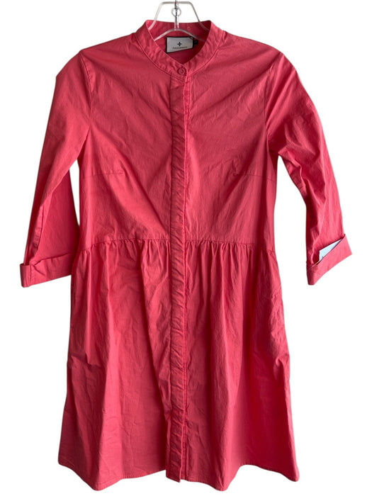 Tuckernuck Size XS Coral Pink Cotton Button Down 3/4 Sleeve Round Neck Dress Coral Pink / XS