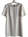 4C Size 2 Ivory & Black Polyester Wide Round Neck Short Sleeve Zip Back Dress Ivory & Black / 2