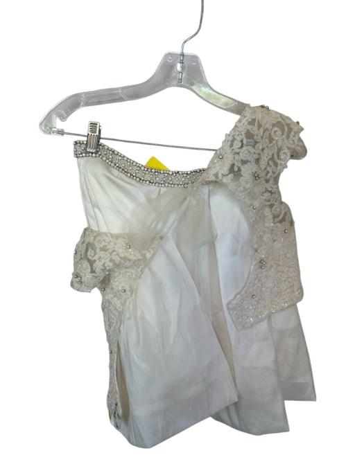 Sherri Hill Size 2 Ivory & Pearl Polyester Lace Beaded Skirt Set Ivory & Pearl / 2