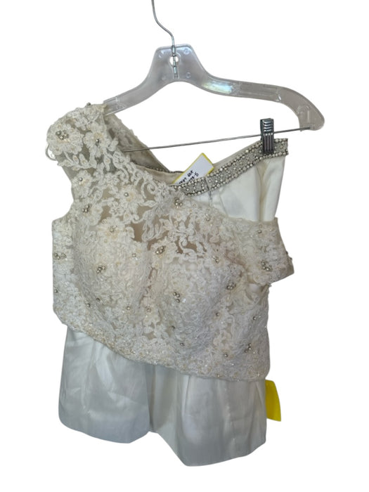 Sherri Hill Size 2 Ivory & Pearl Polyester Lace Beaded Skirt Set Ivory & Pearl / 2