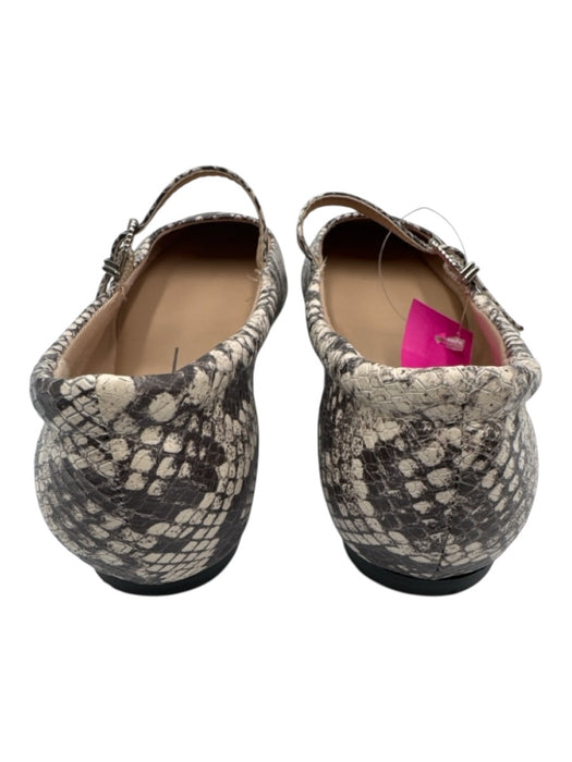 Dolce Vita Shoe Size 8 Brown & Beige Leather Square Toe Snake Ballerina Flats Brown & Beige / 8