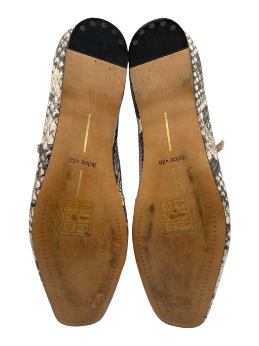 Dolce Vita Shoe Size 8 Brown & Beige Leather Square Toe Snake Ballerina Flats Brown & Beige / 8