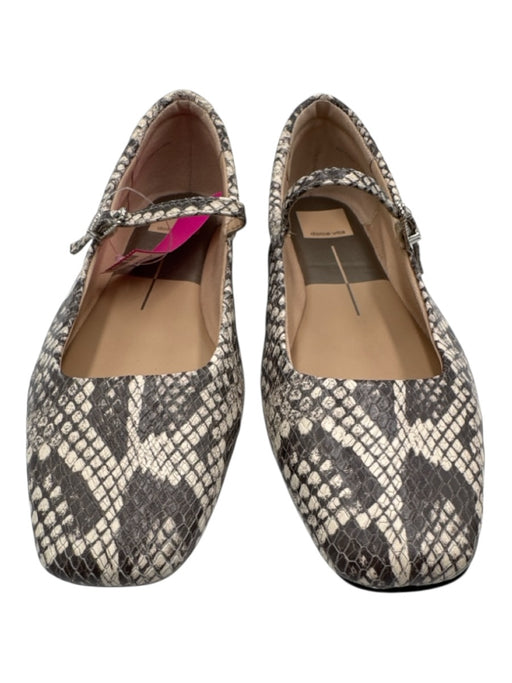Dolce Vita Shoe Size 8 Brown & Beige Leather Square Toe Snake Ballerina Flats Brown & Beige / 8