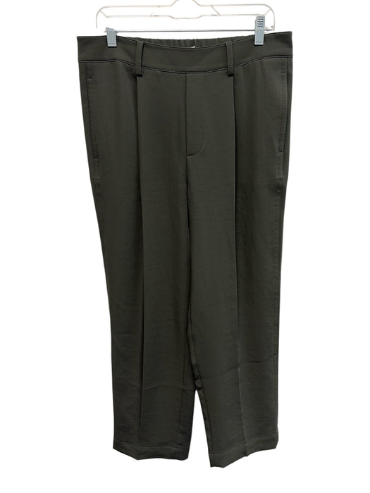 Vince Size L Olive Green Polyester Elastic Back Front Pleat Trouser Pants Olive Green / L