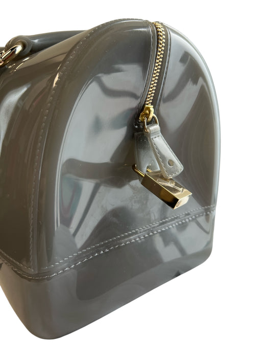 Furla Grey 100% PVC Gold hardware Zip Close Water Resistant hand bag Bag Grey / M