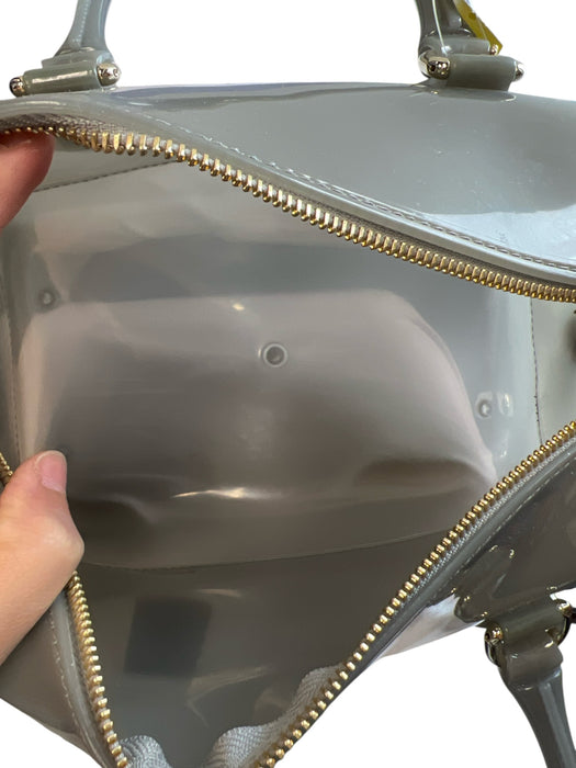 Furla Grey 100% PVC Gold hardware Zip Close Water Resistant hand bag Bag Grey / M