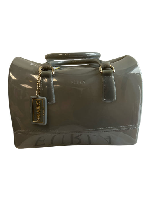 Furla Grey 100% PVC Gold hardware Zip Close Water Resistant hand bag Bag Grey / M