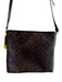 Coach Brown Black Leather Gold hardware Coach print Zip closure Cross Body Bag Brown Black