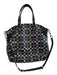 Coach Black & Grey Leather Silver Hardware Coach print Tote Bag Black & Grey