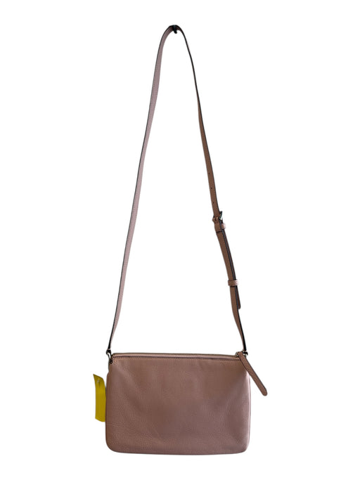 Kate Spade Pink Leather Zip Close Gold detail Pockets Crossbody Bag Pink