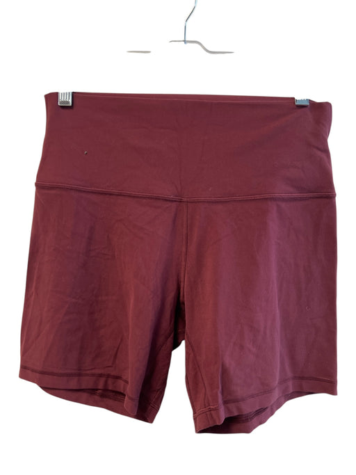 Lululemon Size 10 Burgundy Nylon High Rise solid color Biker Shorts Shorts Burgundy / 10