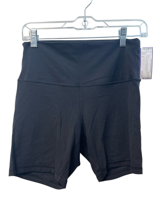 Lululemon Size 8 Black Nylon High Rise solid color Athletic Stretch Shorts Black / 8
