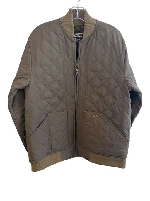 Drake Size M Brown Nylon & Polyester Quilted Ribbed Accent 2 Pocket Jacket Brown / M