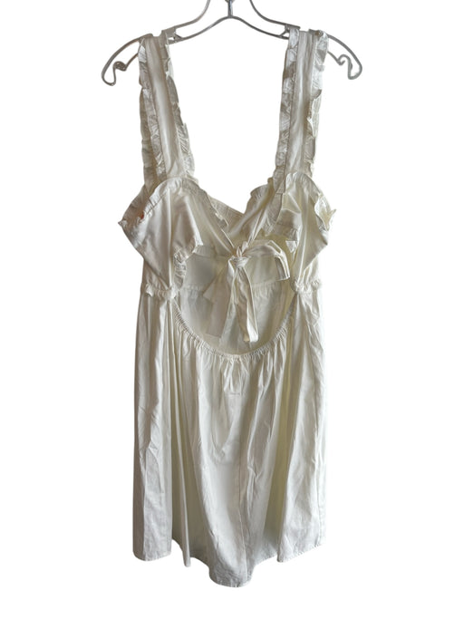 Reformation Size XL White Organic Cotton Open Back Sleeveless Tie in Back Dress White / XL