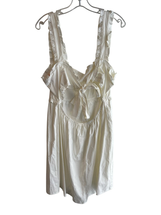 Reformation Size XL White Organic Cotton Open Back Sleeveless Tie in Back Dress White / XL