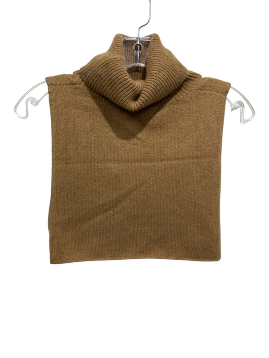 COS Size One Size Camel Brown Cashmere Ribbed Trim Turtleneck Split Hem Sweater Camel Brown / One Size