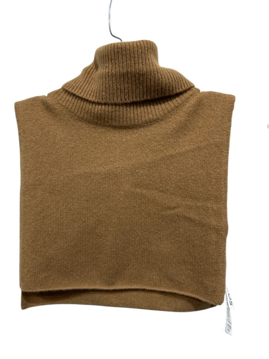 COS Size One Size Camel Brown Cashmere Ribbed Trim Turtleneck Split Hem Sweater Camel Brown / One Size