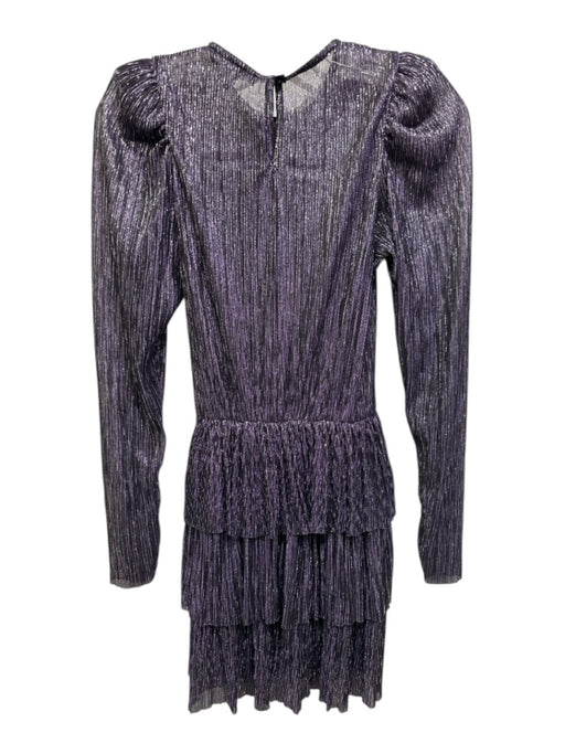 Sabina Musayev Size XS purple, silver, black Polyester Semi Sheer Tiered Dress purple, silver, black / XS
