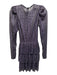Sabina Musayev Size XS purple, silver, black Polyester Semi Sheer Tiered Dress purple, silver, black / XS
