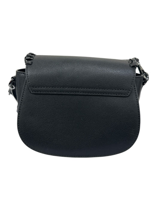 Oryany Black, White, Red Leather Braided Trim Plaid Flap Crossbody Bag Black, White, Red / Small