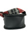 Oryany Black, White, Red Leather Braided Trim Plaid Flap Crossbody Bag Black, White, Red / Small