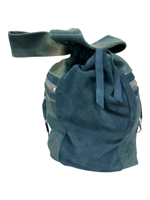 Daniella Lehavi Green blue Leather & Suede Faded Silver Hardware Hand Bag Green blue / M
