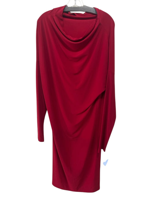 Norma kamali Size M Red Long Sleeve Boat Neck Midi Dress Red / M