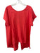Ruti Size S/M Coral Red Linen Short Sleeve Scoop Neck Split Back Tunic Top Coral Red / S/M
