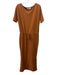 Makadamia Size 38 Orange Brown Cotton & Polyester Short Sleeve Cinch Waist Dress Orange Brown / 38